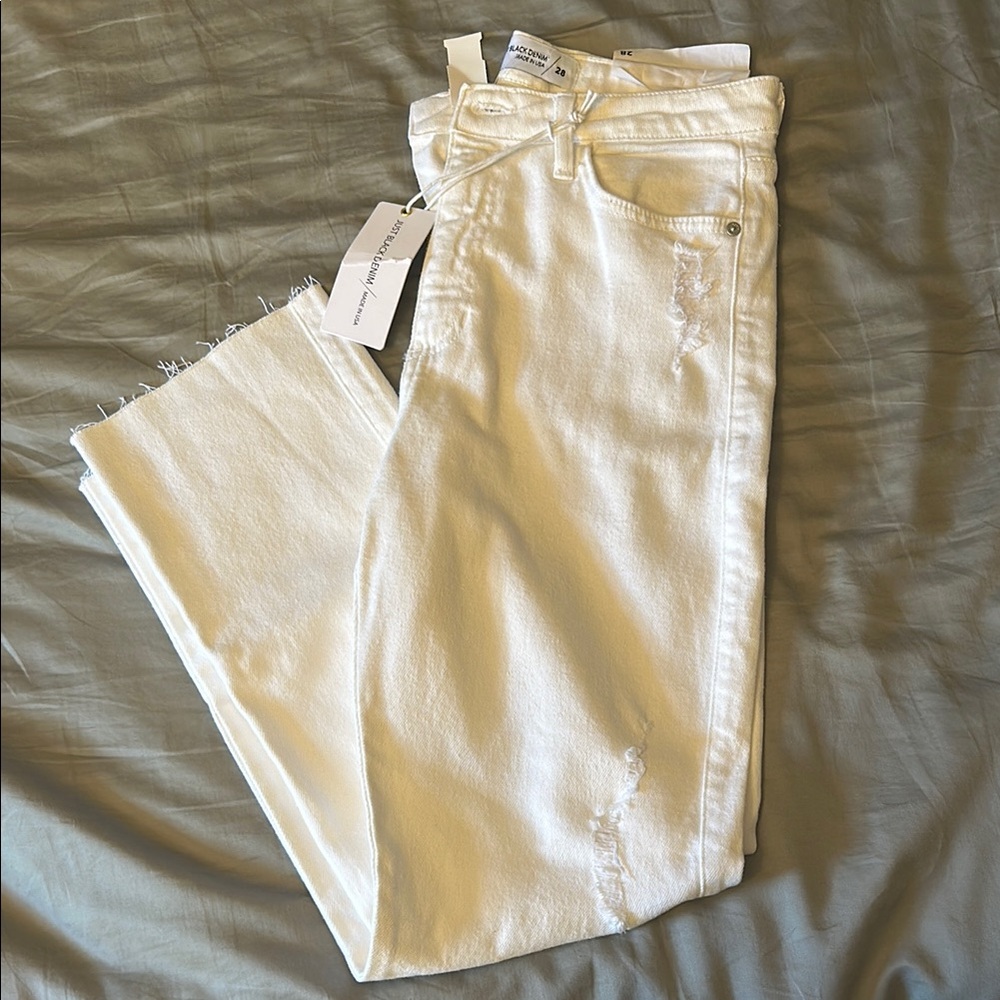 Just Black White Straight Leg Jeans